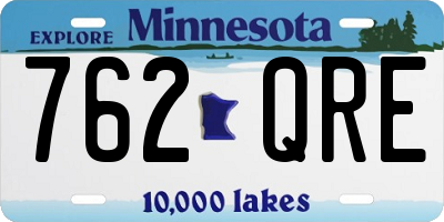 MN license plate 762QRE