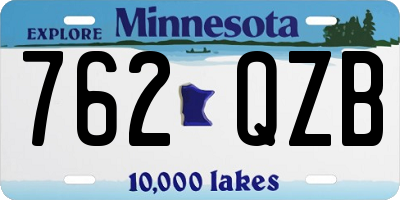 MN license plate 762QZB
