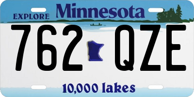 MN license plate 762QZE