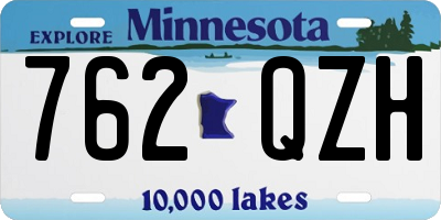 MN license plate 762QZH