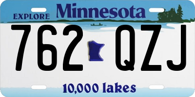 MN license plate 762QZJ