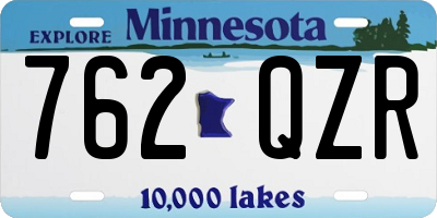 MN license plate 762QZR