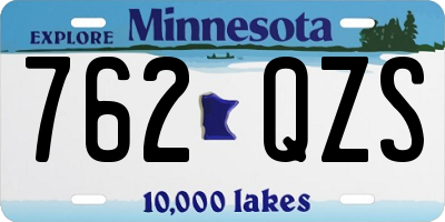 MN license plate 762QZS