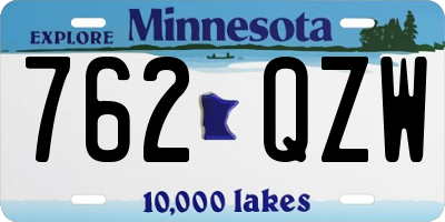 MN license plate 762QZW