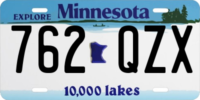 MN license plate 762QZX