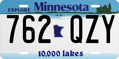 MN license plate 762QZY