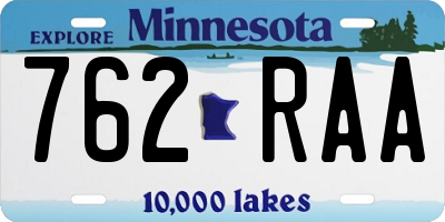MN license plate 762RAA