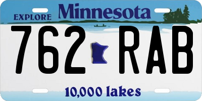 MN license plate 762RAB