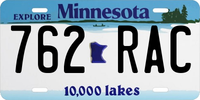MN license plate 762RAC