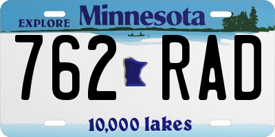 MN license plate 762RAD