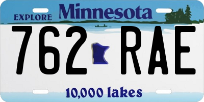 MN license plate 762RAE