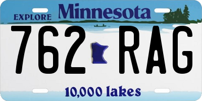 MN license plate 762RAG