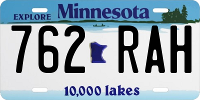 MN license plate 762RAH