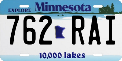 MN license plate 762RAI