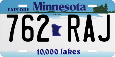 MN license plate 762RAJ