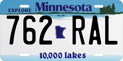 MN license plate 762RAL