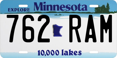 MN license plate 762RAM