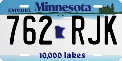 MN license plate 762RJK