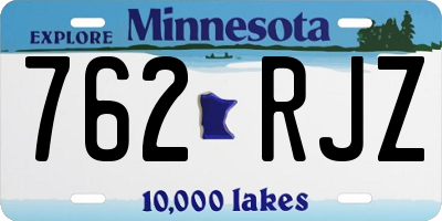 MN license plate 762RJZ