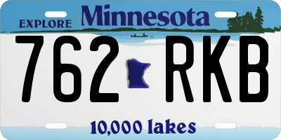 MN license plate 762RKB