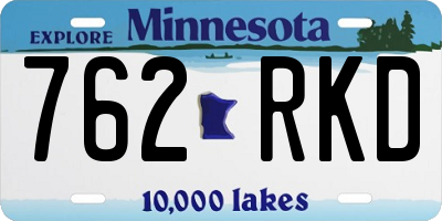MN license plate 762RKD