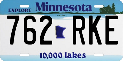 MN license plate 762RKE