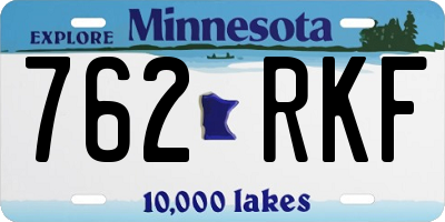 MN license plate 762RKF