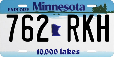 MN license plate 762RKH