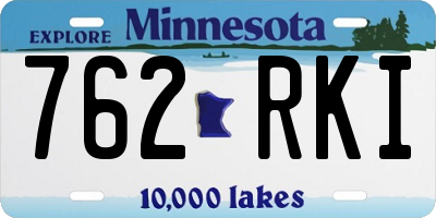 MN license plate 762RKI