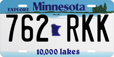 MN license plate 762RKK