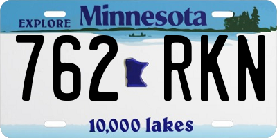 MN license plate 762RKN