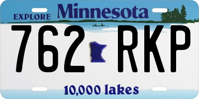 MN license plate 762RKP