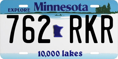 MN license plate 762RKR