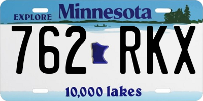 MN license plate 762RKX