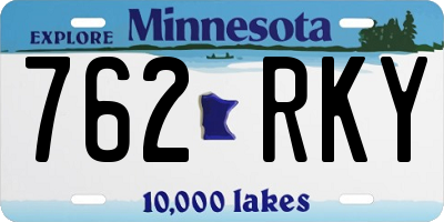 MN license plate 762RKY