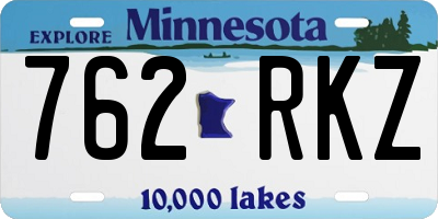 MN license plate 762RKZ