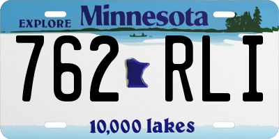 MN license plate 762RLI