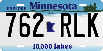 MN license plate 762RLK
