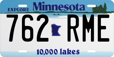 MN license plate 762RME