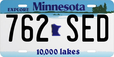MN license plate 762SED