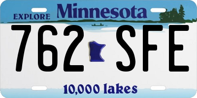 MN license plate 762SFE