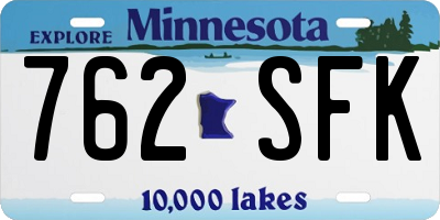 MN license plate 762SFK