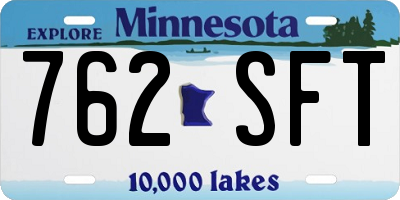 MN license plate 762SFT