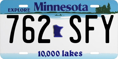 MN license plate 762SFY