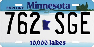 MN license plate 762SGE