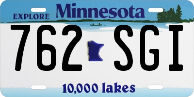 MN license plate 762SGI