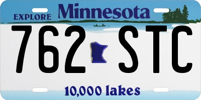MN license plate 762STC
