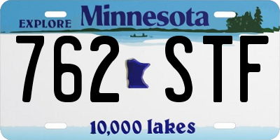 MN license plate 762STF