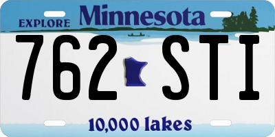 MN license plate 762STI