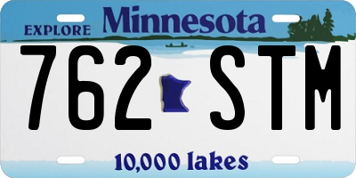 MN license plate 762STM